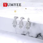 Bridal Jewelry Fashion Zircon Long Teardrop Pendant Necklace Earrings Set