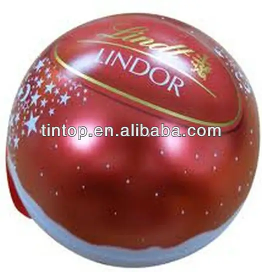 ball shape of tin box for christmas gift