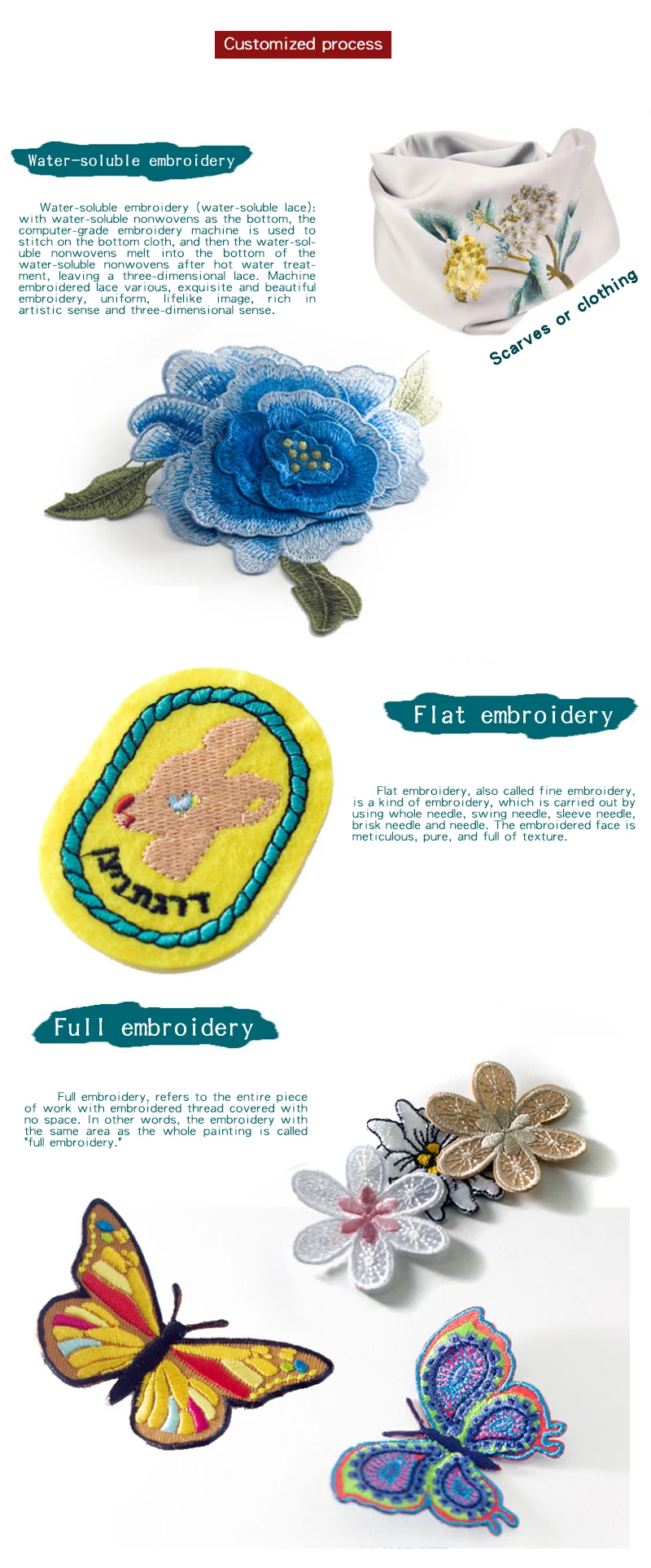 flower shape embroidery  patch