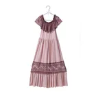 2018 Latest short sleeve long maxi lace baby girl flower dress