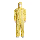 Unisex colourful disposable yellow orange painters safety hooded heavy duty protective coveralls suits