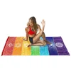 New Fashion Rainbow Towel Shawl Sport Beach Towel Tapestry Stripe Mat with Tassels