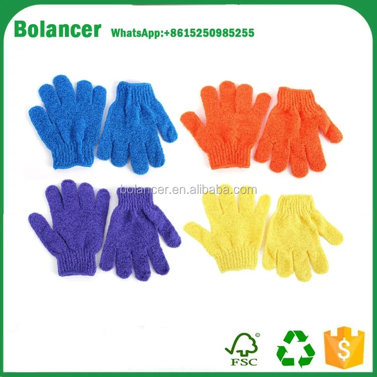 High Quality Nylon Exfoliating Bathing Gloves Spa Massage Shower Gloves