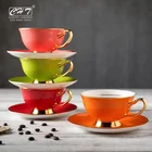 Personalized glazed fine bone china porcelain espresso coffee tea cup & saucer