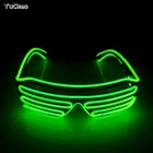 New hot EL Wire Fashion 10 colors LED Lighting flashing Shutter Shaped Glasses for Costume Dance Festival Party Decoration
