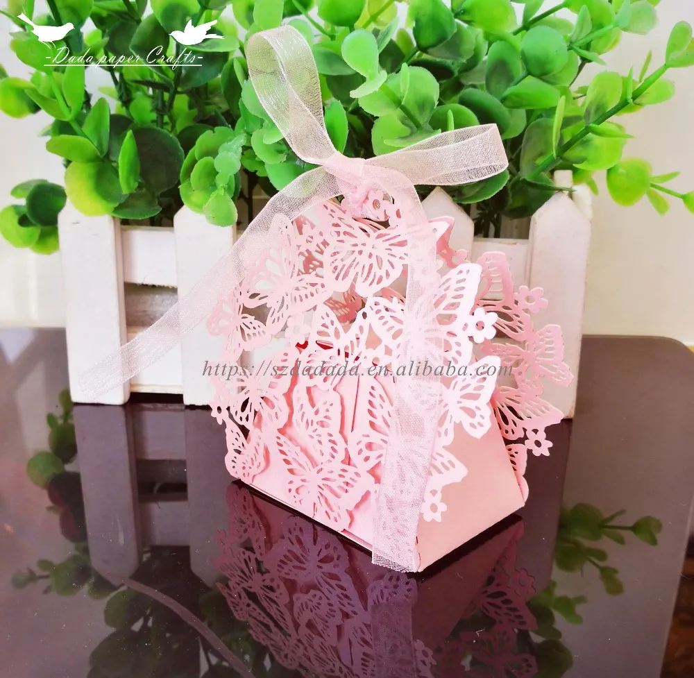 beautiful laser cut paper candy box widely used for wedding