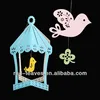 Red Leaves bird and birdcage nice picture decorate clear christmas ornaments
