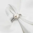 Silver Perfect Perfectly Silver 7-7.5mm AAA Grade 925 Sterling Silver Perfect Perfectly Round Real Freshwater Pearl Ring