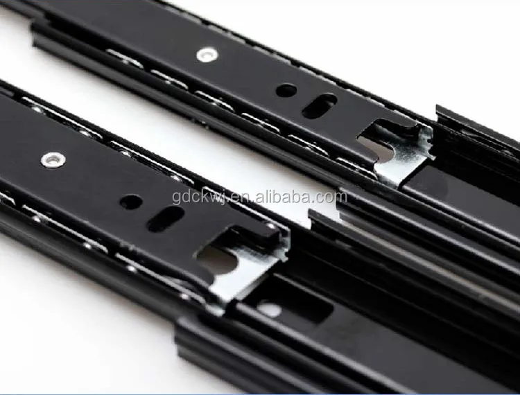 heavy duty cold rolled plate 3 fold telescopic plastic ball bearing soft close drawer slides