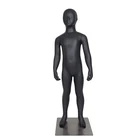 FRP Matte black stand life size abstract realistic child mannequin
