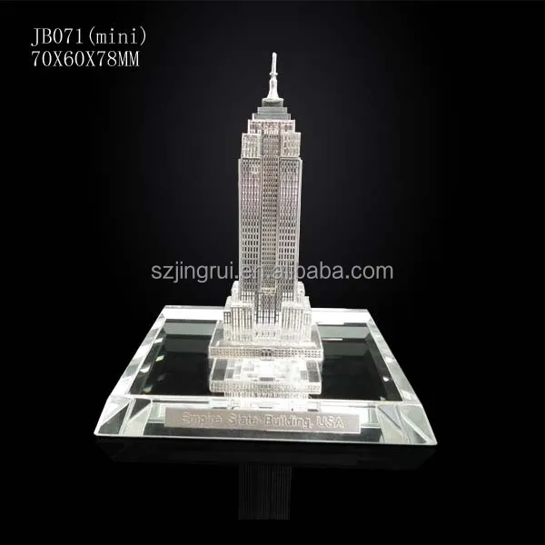 usa world famous design 3d empire state building crystal