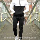 Custom Two Tone Hoodies Mens Panel Gym Pullover Hoodie Gym Wear Tracksuit Top 100% Cotton Fleece Muscle Fit Hoodie