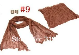 JPscarf 9000 Korean wrinkle scarf wild candy -colored transparent elegant silk scarf shawl lots of colors