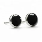 Sterling silver simple stud Black Onyx earring Jewelry for unisex
