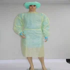 AAMI Level 2 SMS Isolation Gown, Full Back, Tape Tab Neck, Waist Tie, Elastic Cuff, Welded Seams, XL, Yellow