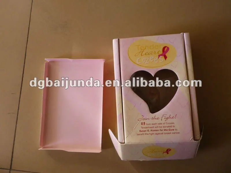 beautiful plastic gift box with heart-shape window