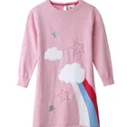 2019 wholesale baby girl cotton knitted child party princess sweater dress for kid girl