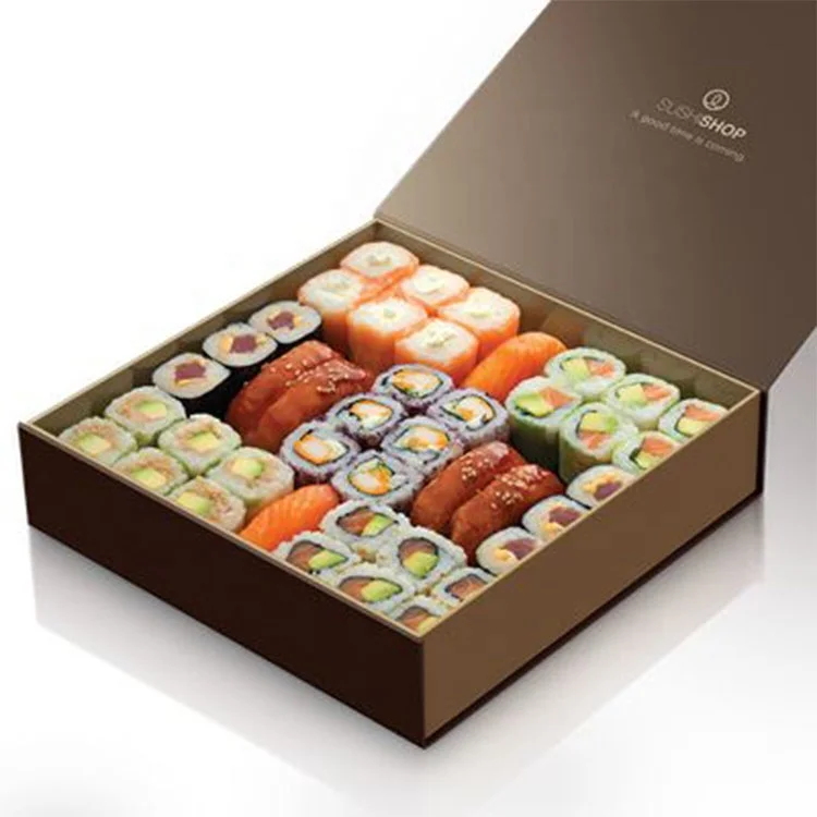 Custom design papier sushi box zum mitnehmen sushi verpackung