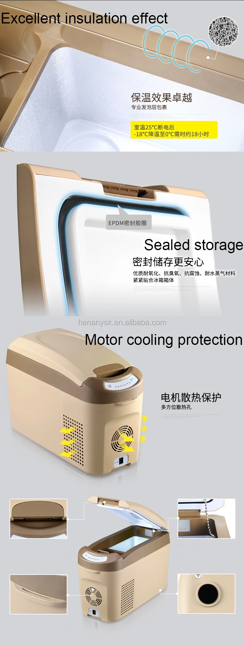 Car Home Dual Purpose Compressor Mini Car Portable Fridge Freezer Refrigerator