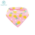 Happyflute Factory Wholesale Cute Print Baby Cotton Bibs Reusable Muslin Burp Cloth