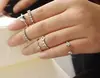 Hot Vintage Tiny Cubic Zirconia Bezel Set Thin Skinny Band Gift Ring Stacking Stacker Ring For Women/Men Boho Finger Ring