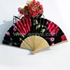 Chinese wholesale price order white skeleton orchid fan personalized bamboo cloth folding hand fan for wedding gift