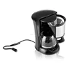 24V Black Car Coffee Maker with Glass Jug,Deluxe Coffee Maker about 0.65L Coffee Machine