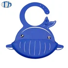 High quality eco-friendly baby silicone bib, portable waterproof silicone bib