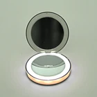 Touch Sensitive LED Makeup Mirror USB Charging Folding Makeup Mirror Mini Portable Lighting Makeup Mirror