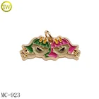 Custom embossed logo pendant alloy enamel metal jewelry charm for bracelet