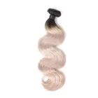 Wholesale top quality sew in human hair weave 1b grey cuticle aligned brazilian body wave ombre hair extension