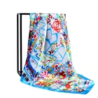 Chiffon Satin Scarf Custom Printing Women Fashion Soft Large Square Polyester Set Head Neck