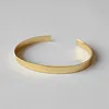Opening Bracelet Adjustable blank engravable 925 silver cuff with gold plated