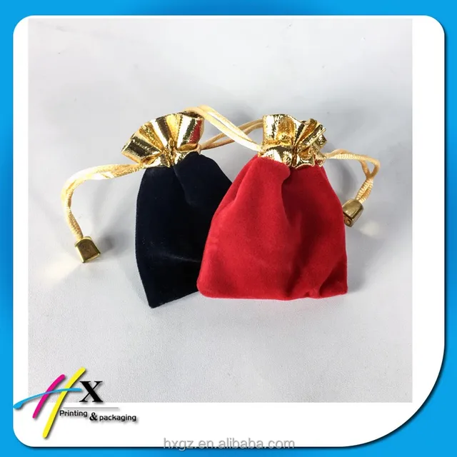 logo handmade ring jewelry gift packaging pouch bag with velvet
