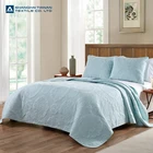 High Quality Washable soild color Embroidery stitch quilt bedding set cotton