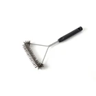 Short Handle Steel Bristle Barbecue Cleaning Brush, 100% Rust Resistant Stainless Steel Barbecue Brush