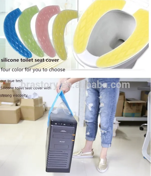 silicone gel toilet seat cover sticky portable and washable