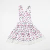 girls suspender skirts with flower printed girls dresses backless fashion clothing