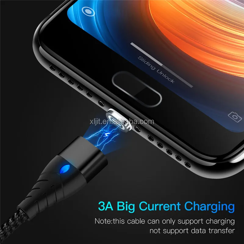 LED QC 3.0 5V 3A Magnetic Micro USB Type C Cable For iPhone 1M Fast Data Sync Charging Phone Magnet Cable Charger - ANKUX.COM
