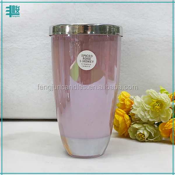 fj031 custom aroma glass jar natural soy wax candle melts for