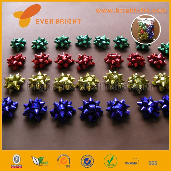 plastic ribbon egg / star bow / curly bow for decoration or gift