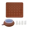 diy baking molds non stick set macaron silicone baking form mat set with Decorating Pot Nozzles