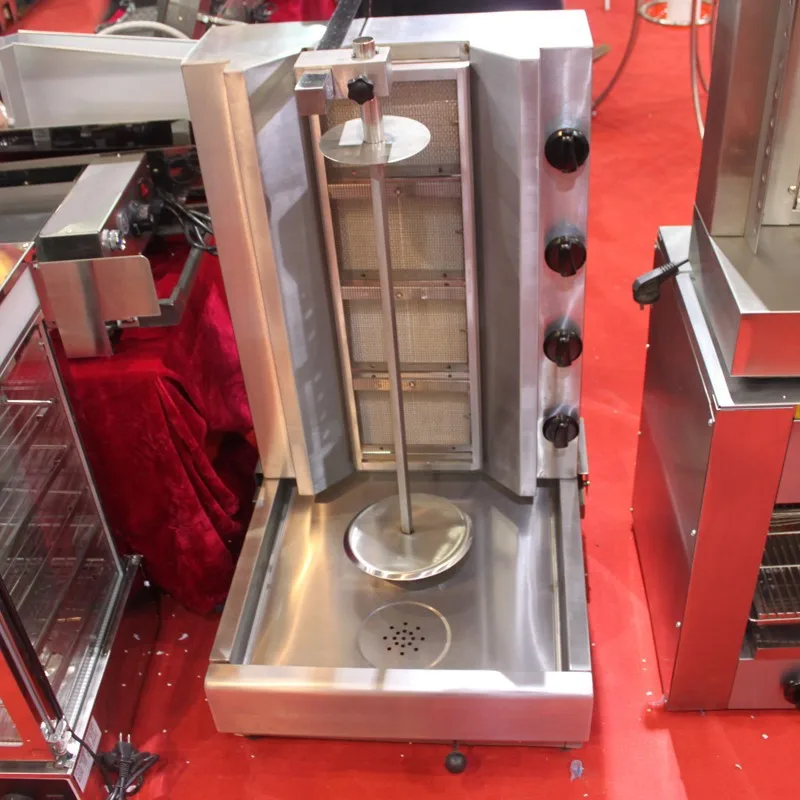 LPG/NUTURAL Gas Vertical Broiler With 4 Burners Gas Doner Kebab Machine Gas Shawarma Grill For Meat