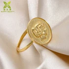 Fashion brass rings jewelry women gold plated coin jewelry ring