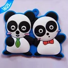 2017 Wholesale Panda keyrings, Boy and girl 3D design PVC rubber keychains