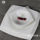 Stocked Fda Dinnerware Set Design LFGB FDA Approved Bone China Rectangular Serving Plate and White Porcelain Dinnerware Set