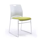 Hot sale upholstered padded plastic chair aluminum legs