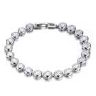 Tennis design 925 italian silver birthstone charm bracelet clasp