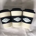 Eco friendly 100% degradable reusable 12oz 16oz bamboo fiber coffee cup with lid and sleeve