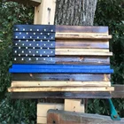 Wood Challenge Coin Display 13 x 23 thin blue line coin rack American flag Challenge Coin Display